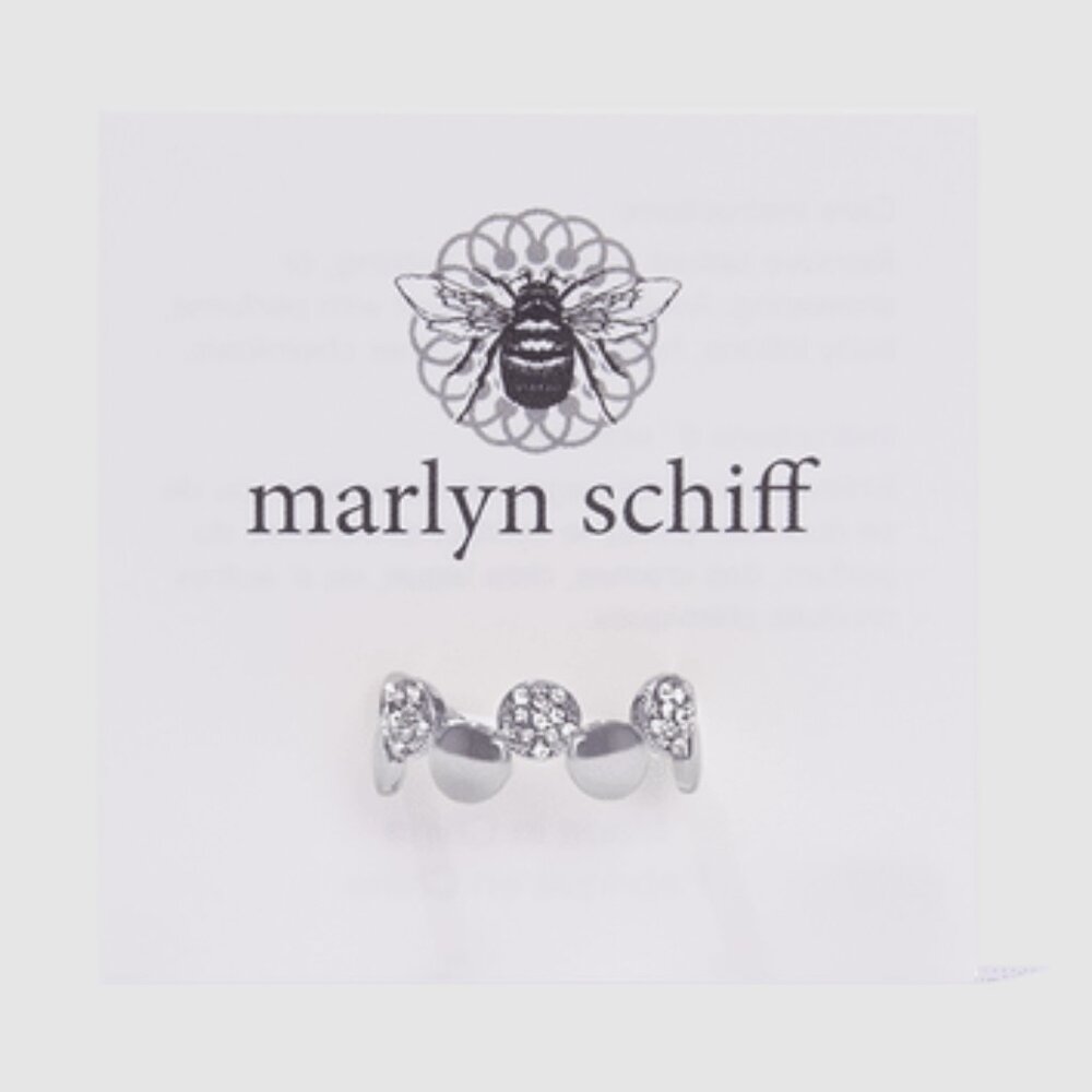 Marlyn Schiff Disc Pave Adjustable Ring in Silver